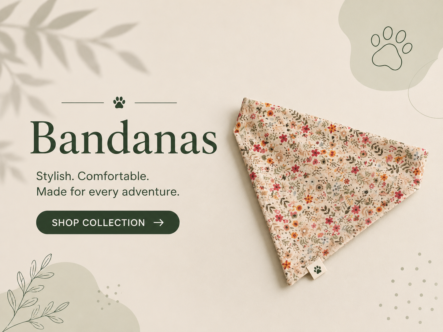 Floral patterned dog bandana