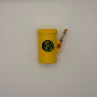 Yellow poo bag holder